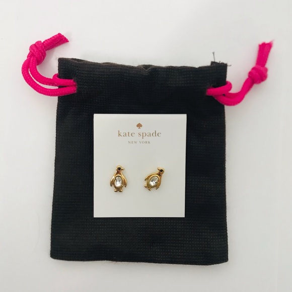 KATE SPADE NEW FANCY PENGUIN GOLD EARRINGS